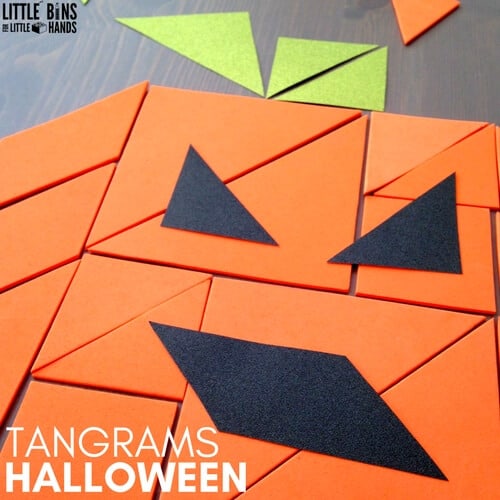 Halloween tangrams math activity
