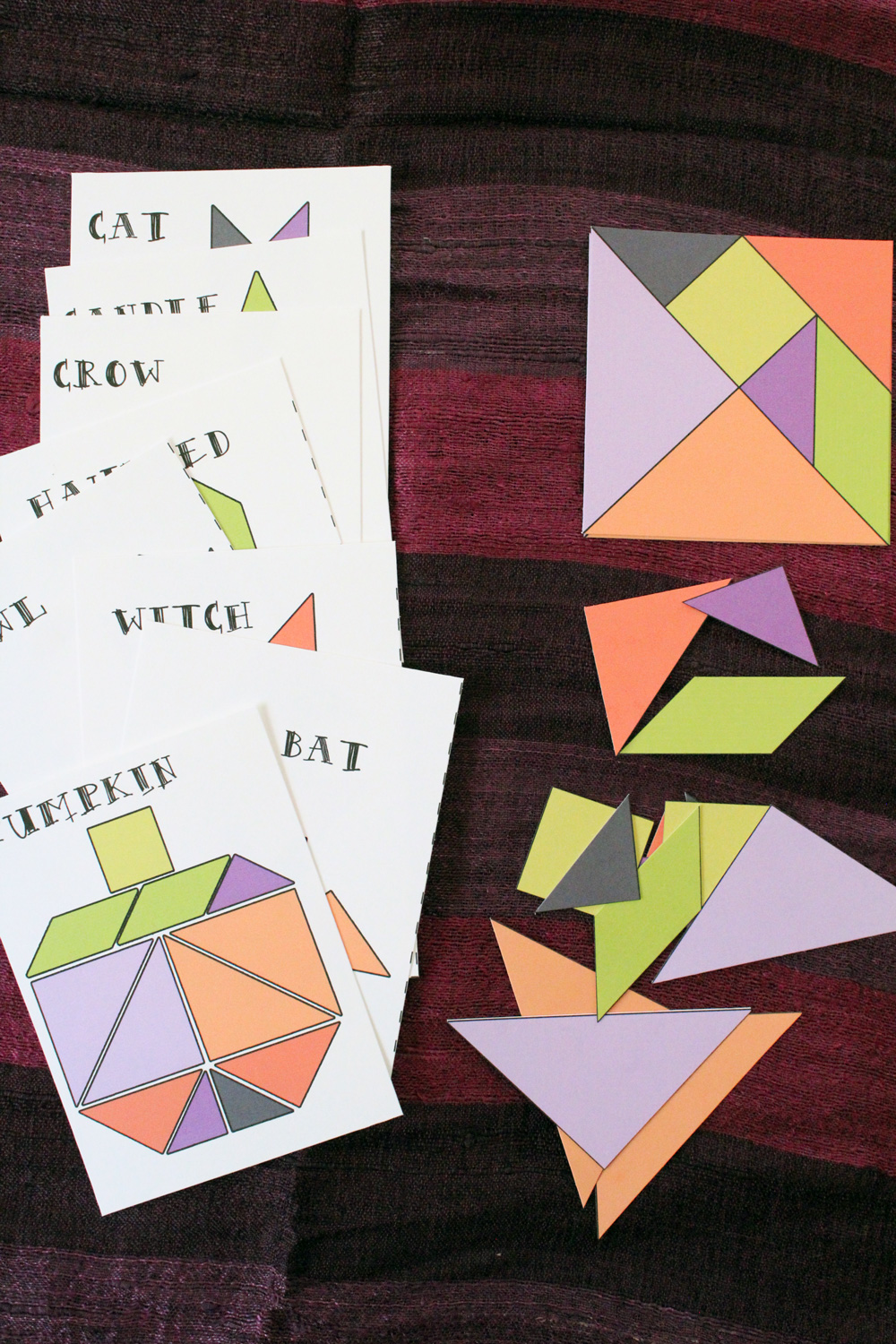 Fun printable halloween tangrams kids activity