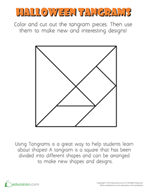 Halloween tangram template worksheet education halloween kindergarten education seasons worksheets