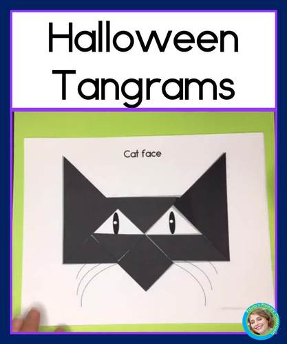 Halloween tangram puzzles printable tangrams d shapes center hands on math