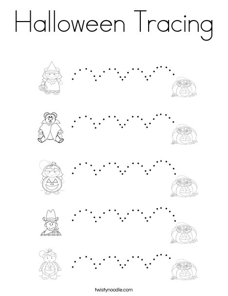 Halloween tracing coloring page