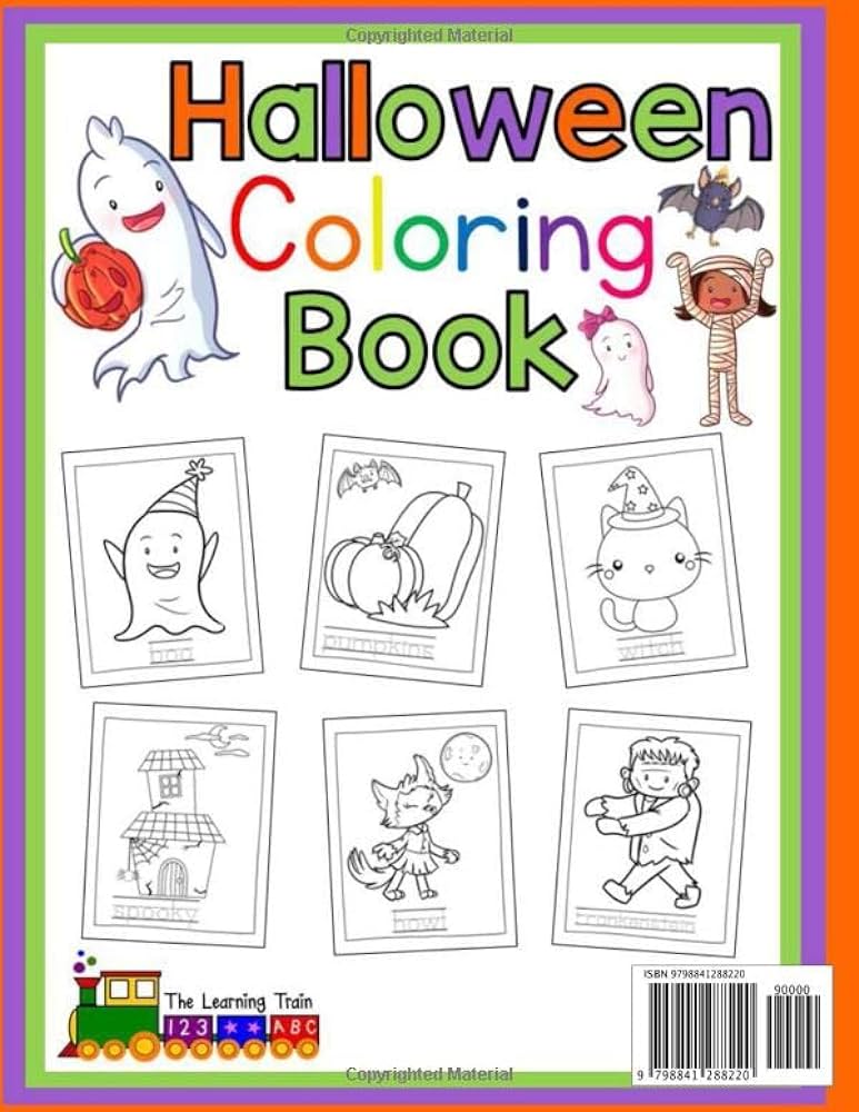 Halloween coloring book fall october ghosts pumpkins cats cute coloring book for kids ages toddlers preschool kinrgarten st gra nd gra the learning train books