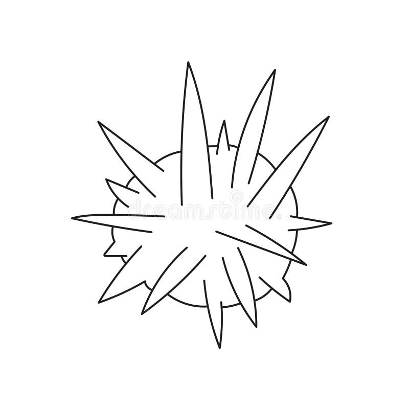 Simple coloring page black and white cartoon vector illustration of sea urchin stock vector