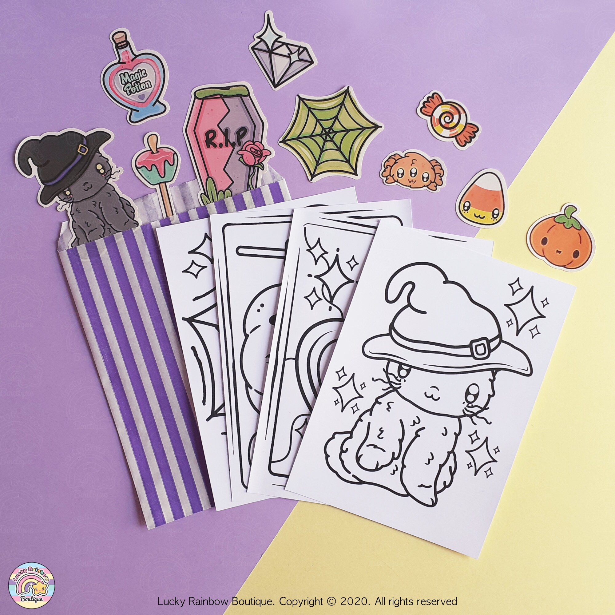 Buy halloween colouring pages for kids cute halloween stickers online in india