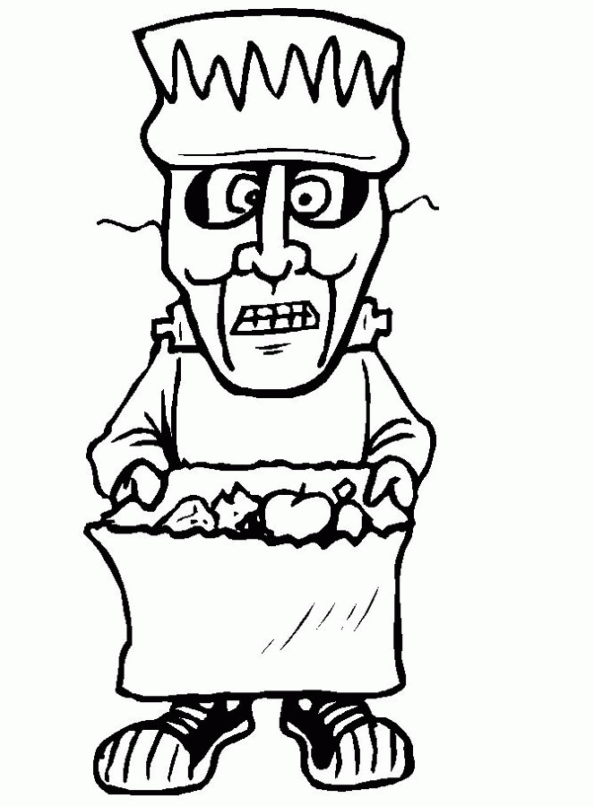 Halloween trick or treaters coloring pages