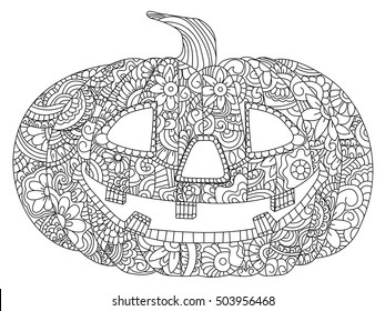 Pumpkin halloween coloring book vector illustration stock vector royalty free