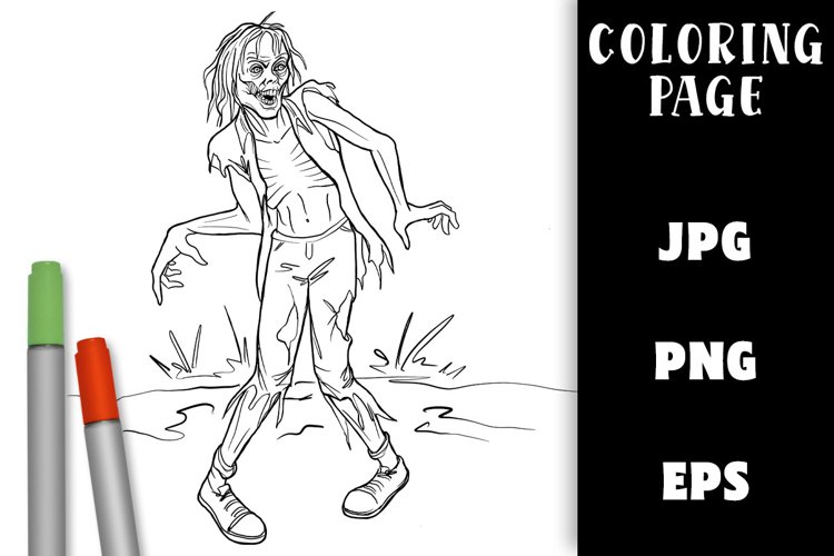 Zombie coloring page