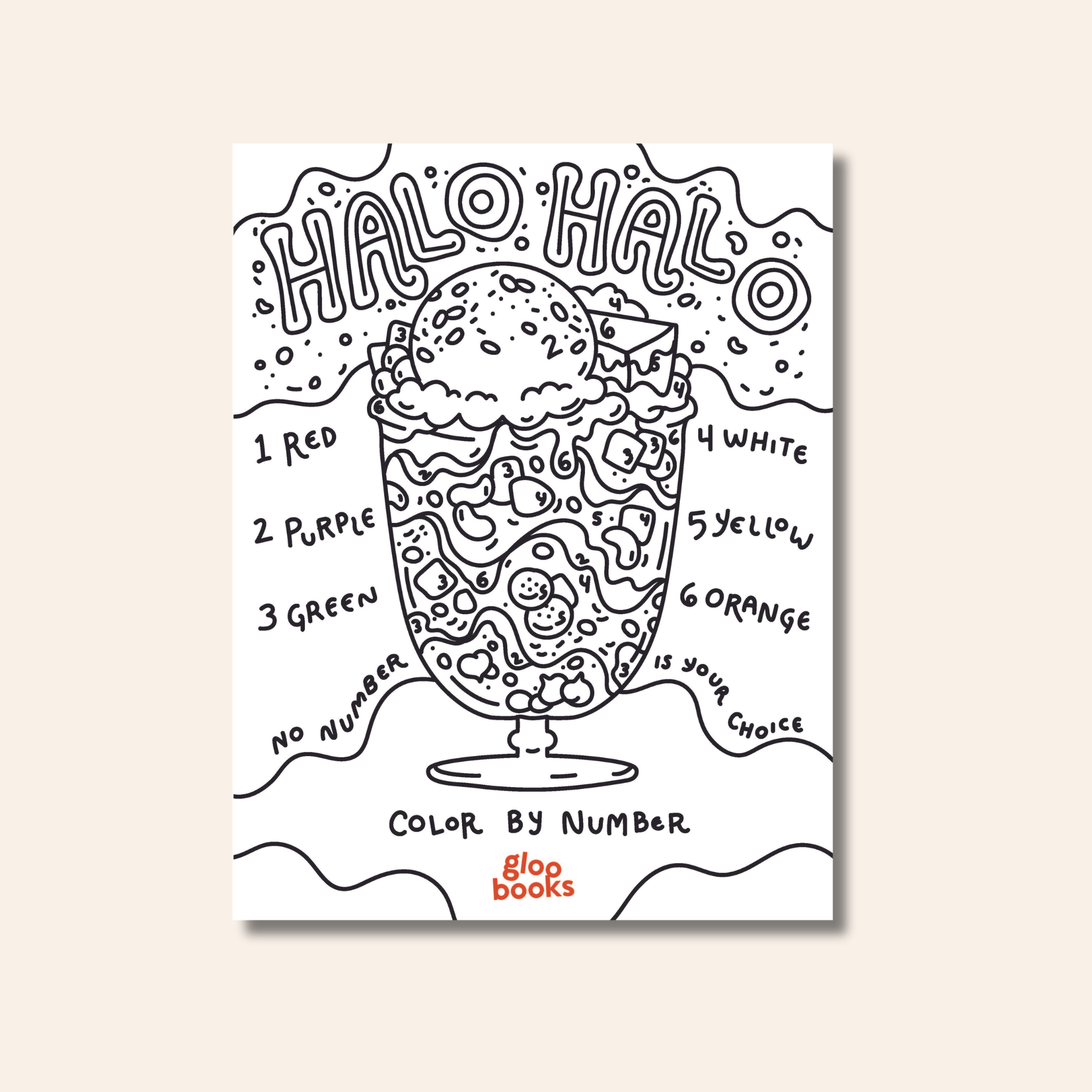 Halo halo coloring sheet â gloo books