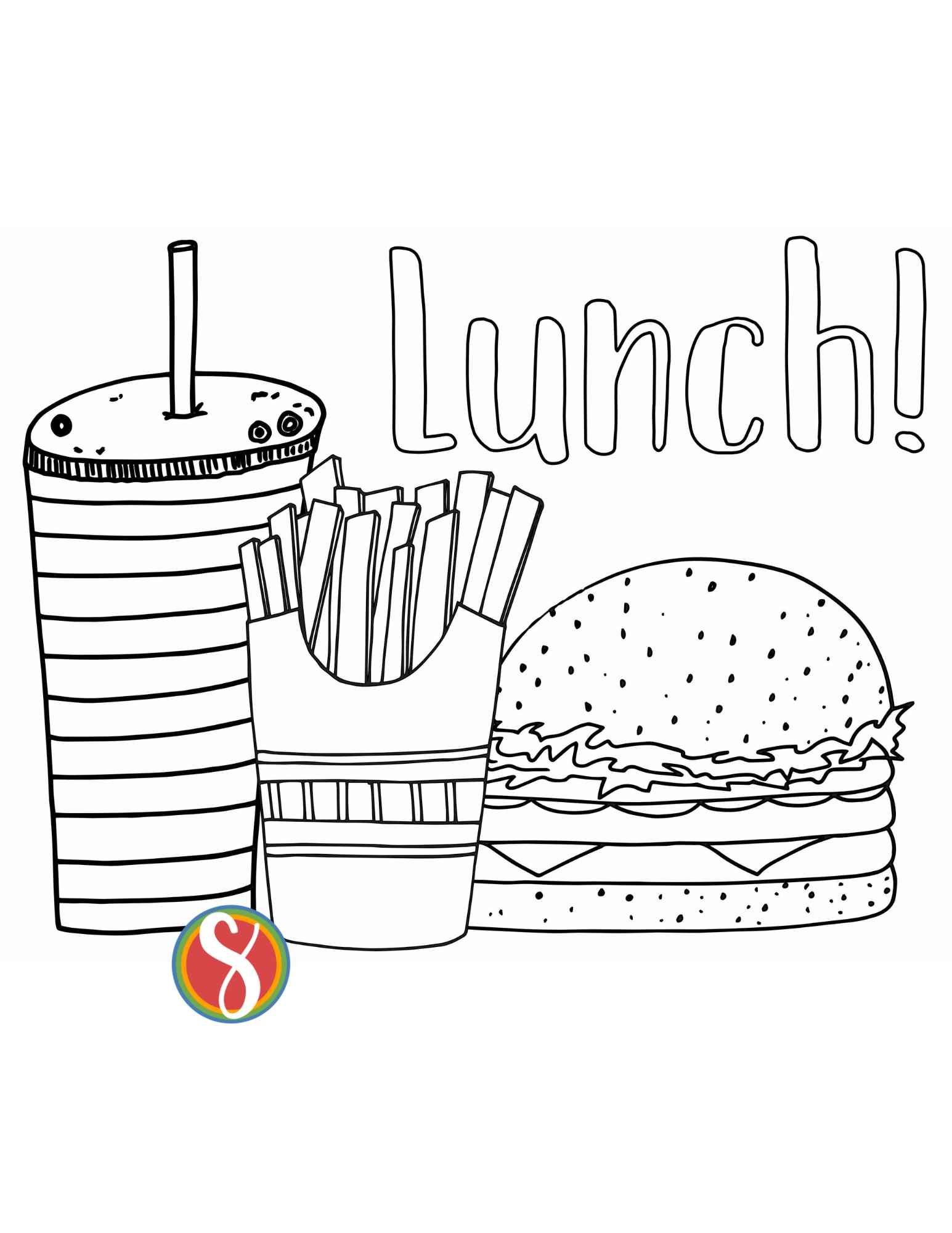 Free hamburger coloring pages â stevie doodles
