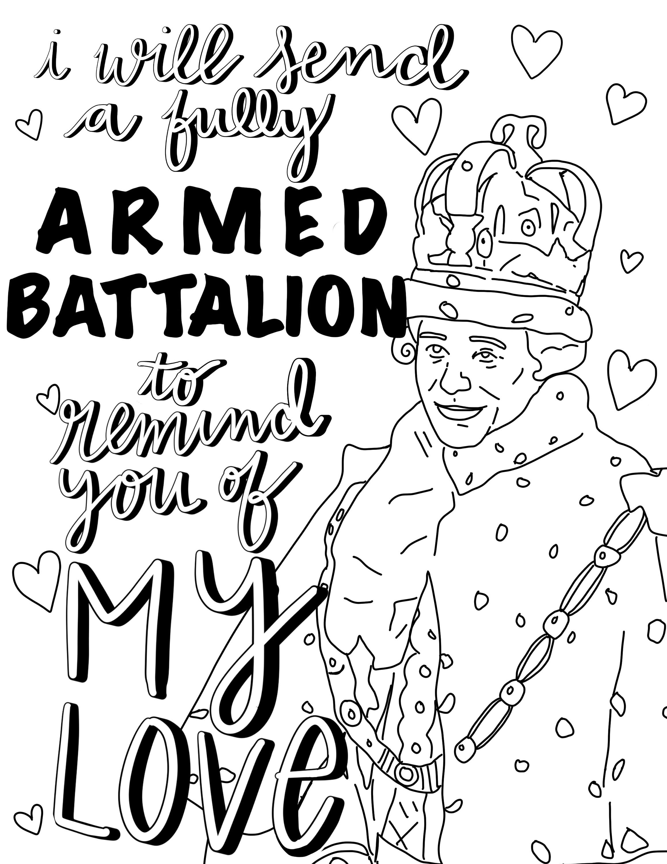 King george hamilton coloring sheet