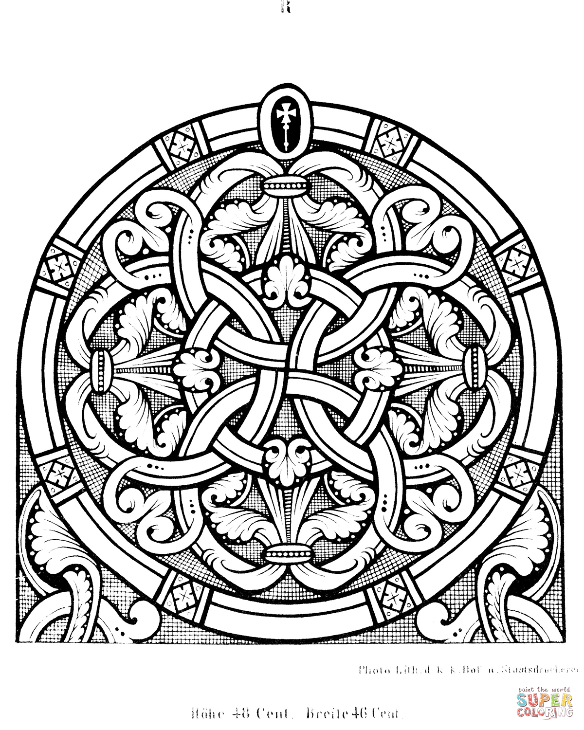 Stained glass in the cloister of heiligenkreuz coloring page free printable coloring pages