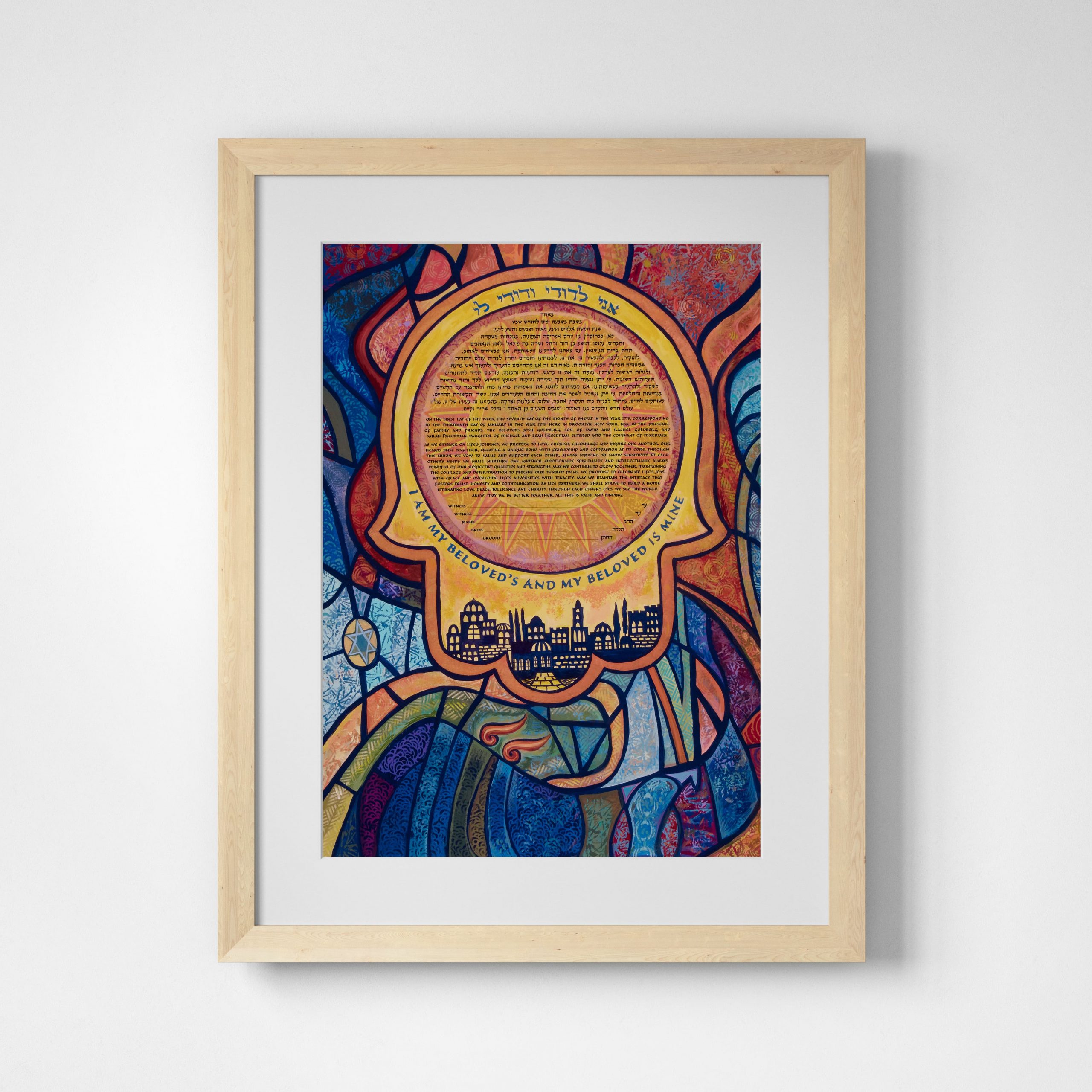 Hamsa stained glass
