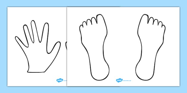 Ð hand and feet coloring sheet templates