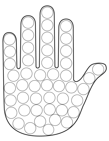 Hand dot art coloring page free printable coloring pages