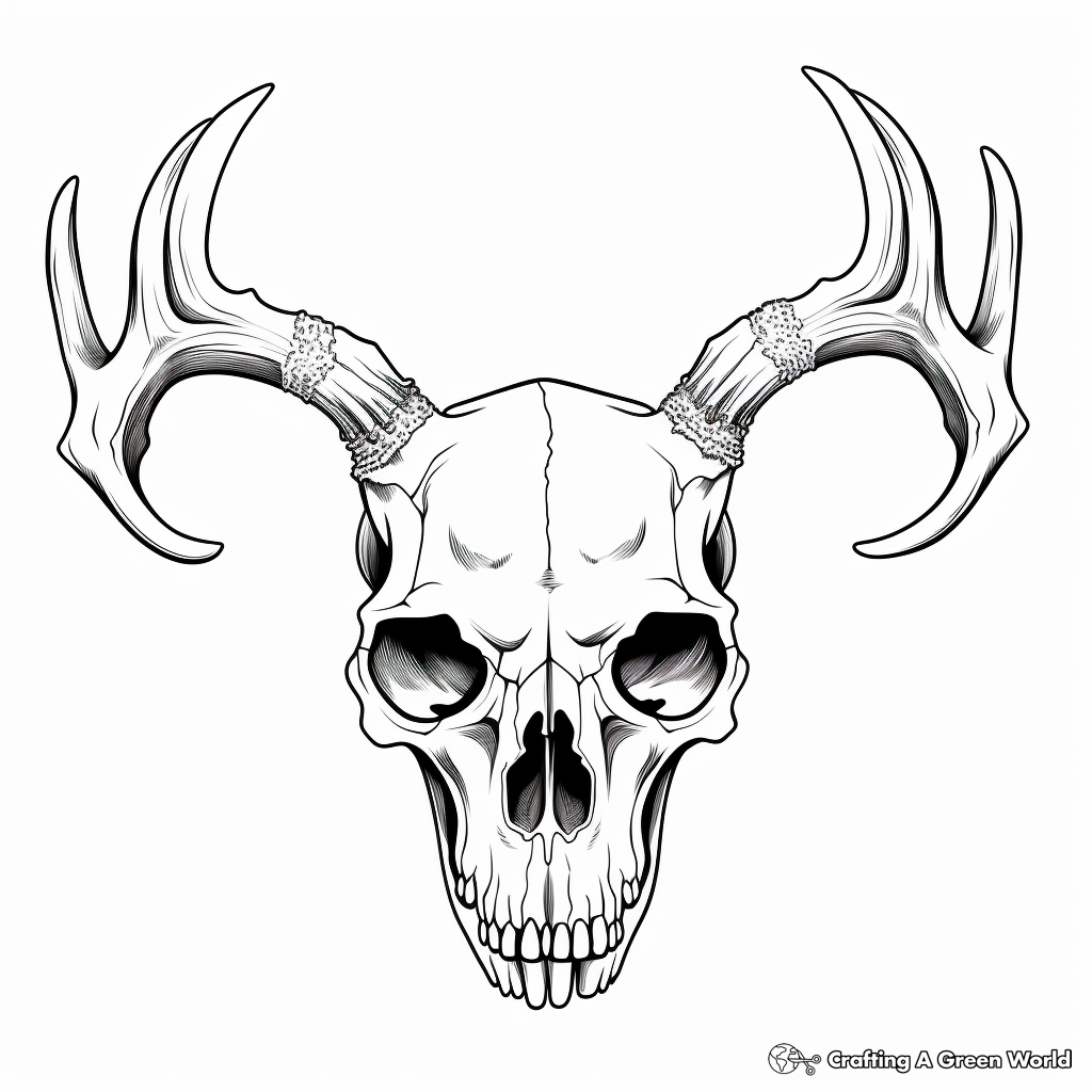 Deer head coloring pages