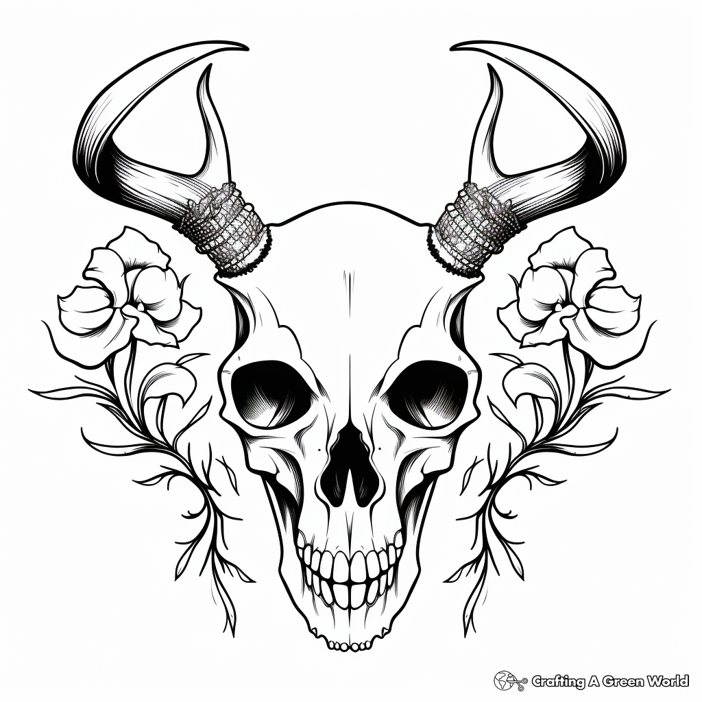 Deer skull coloring pages