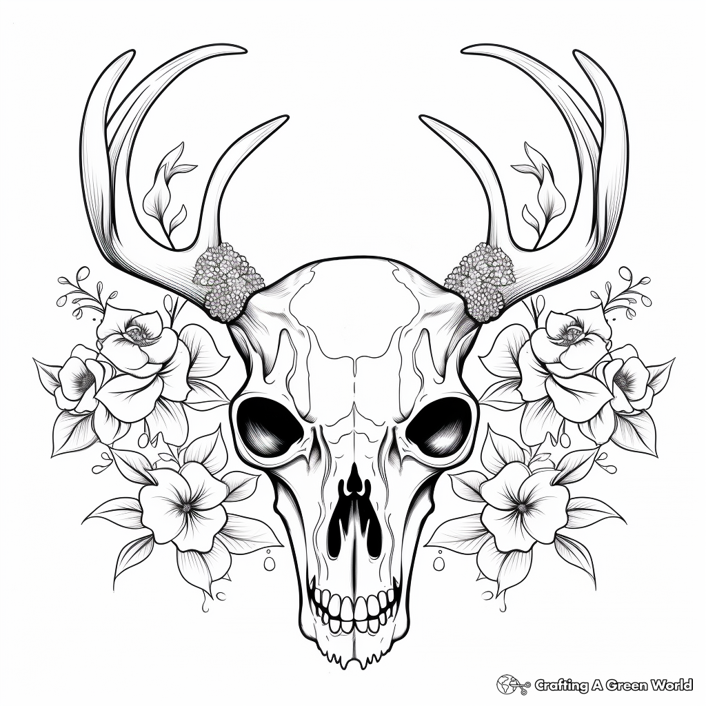 Deer skull coloring pages