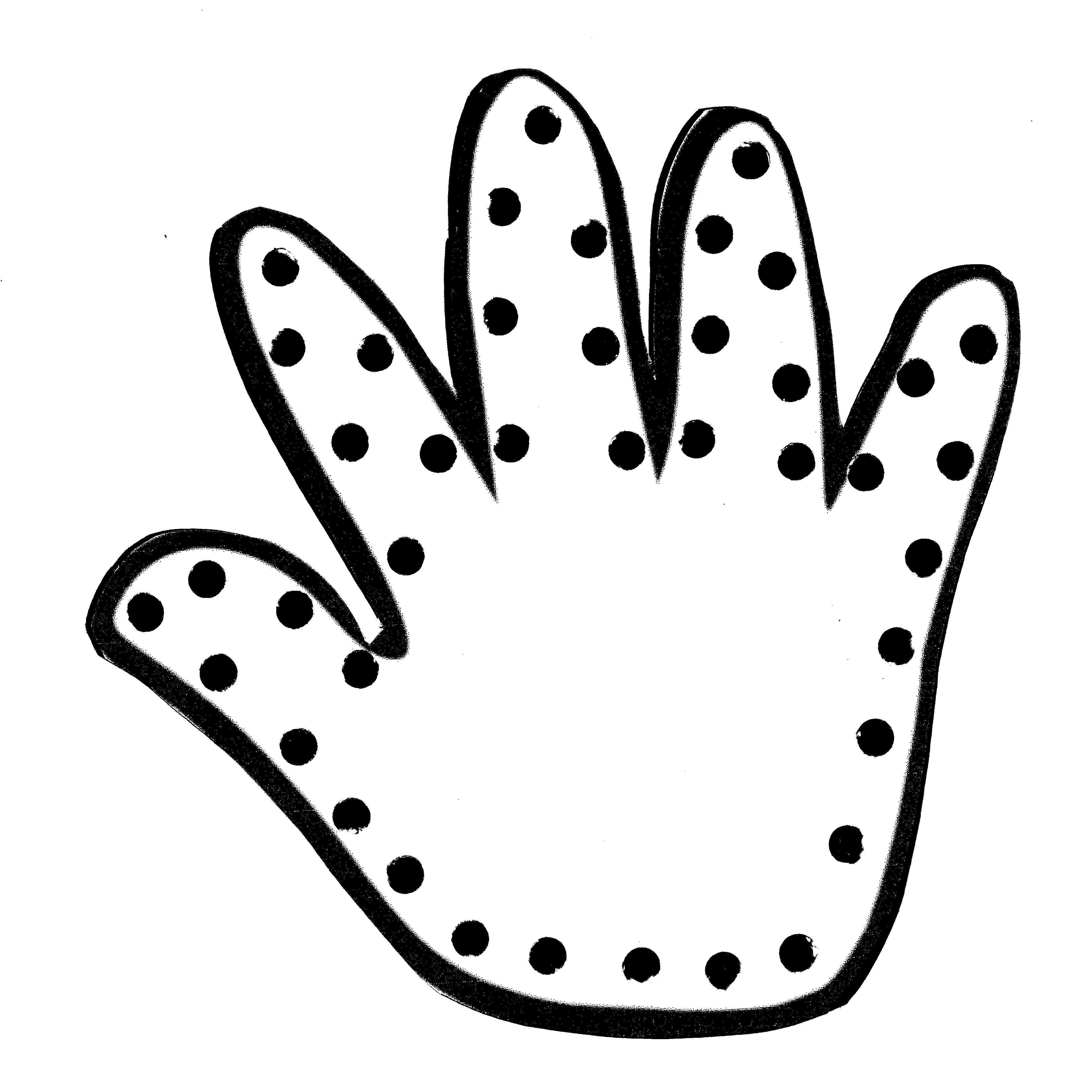 Handprint coloring page adding a personal touch to your art