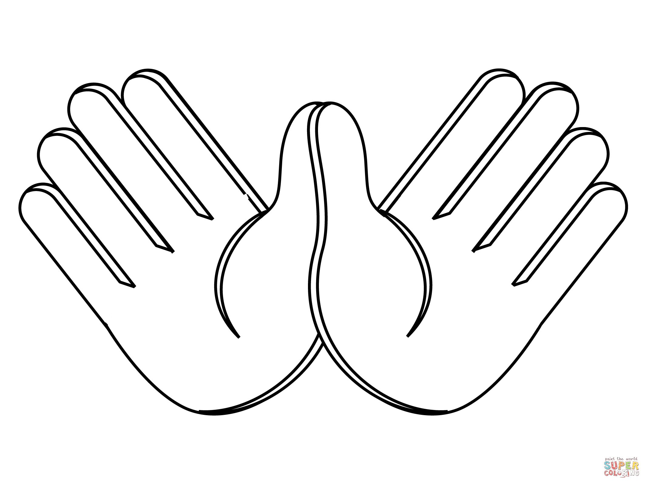 Open hands coloring page free printable coloring pages
