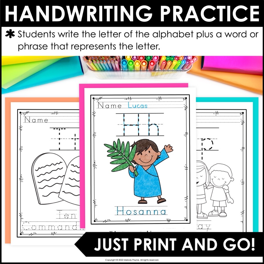Bible abc coloring book for preschool
