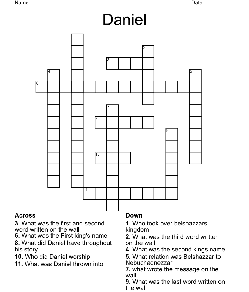 The hand writing on the wall word search