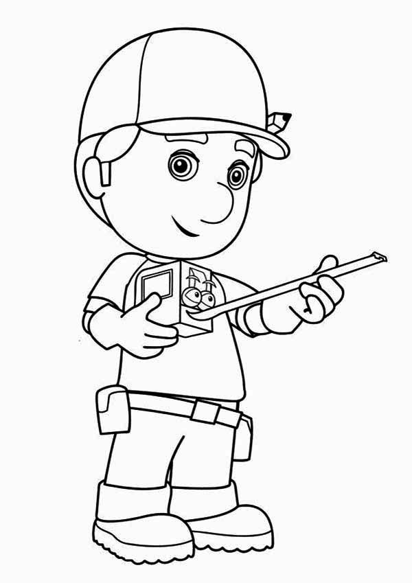 Manny and stretch handy manny coloring page