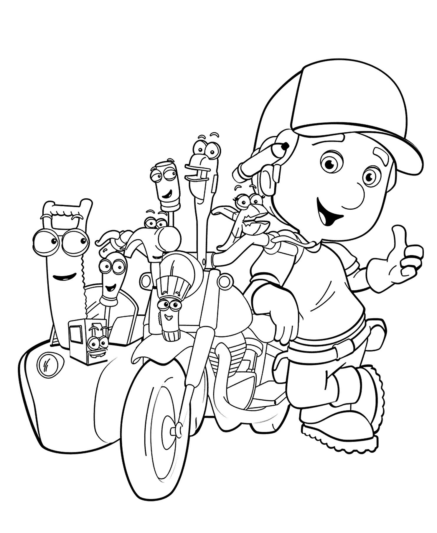 Handy manny bike coloring pages for kids printable free pagine da colorare per bambini disegni da colorare disegni