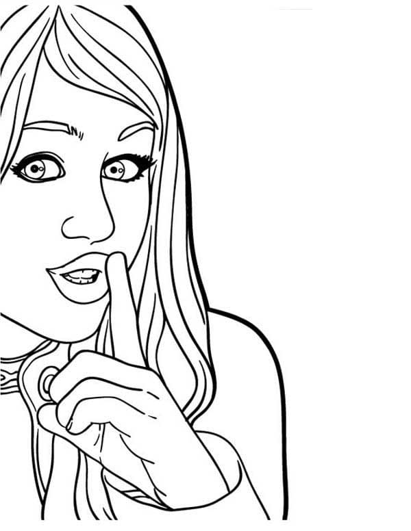 Cute hannah montana coloring page
