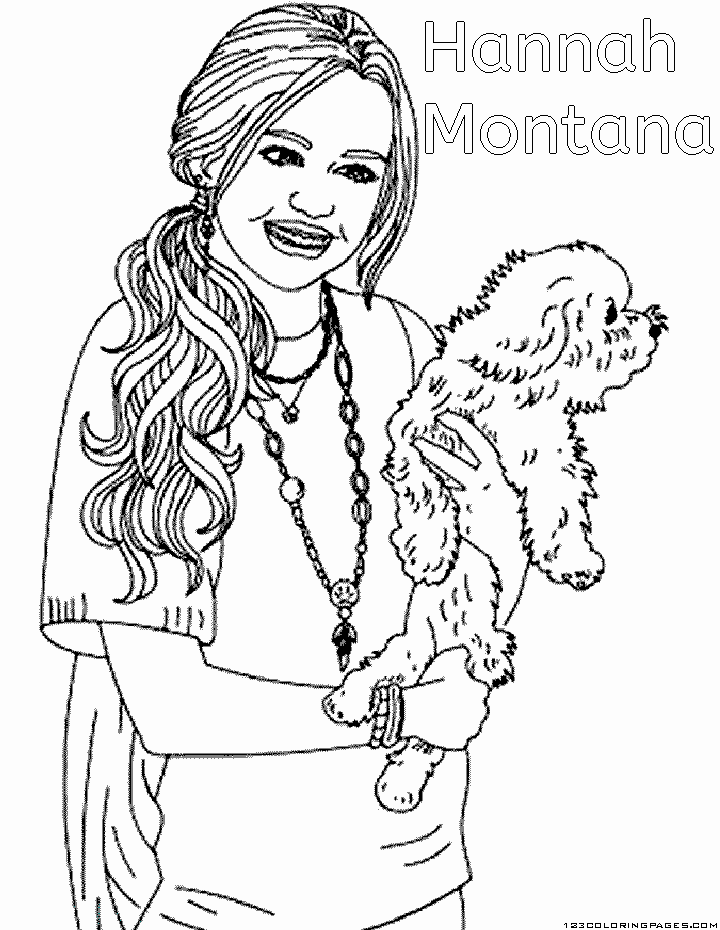 Hannah montana coloring pages
