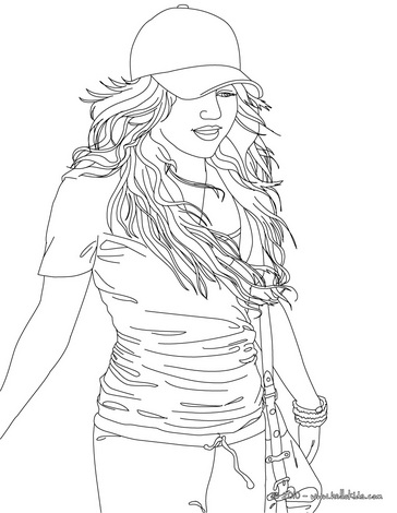Hannah montana miley cyrus coloring page