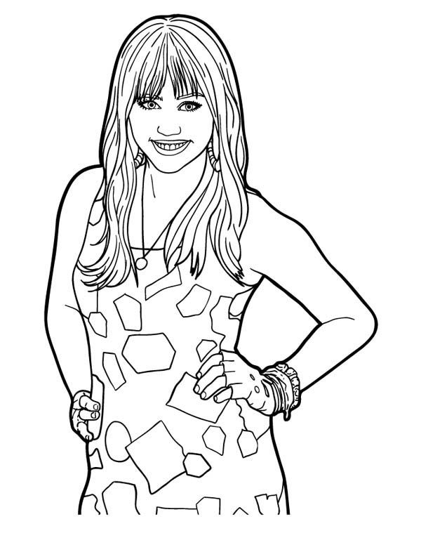 Miley stewart posing in hannah montana coloring page hannah montana coloring pages miley stewart