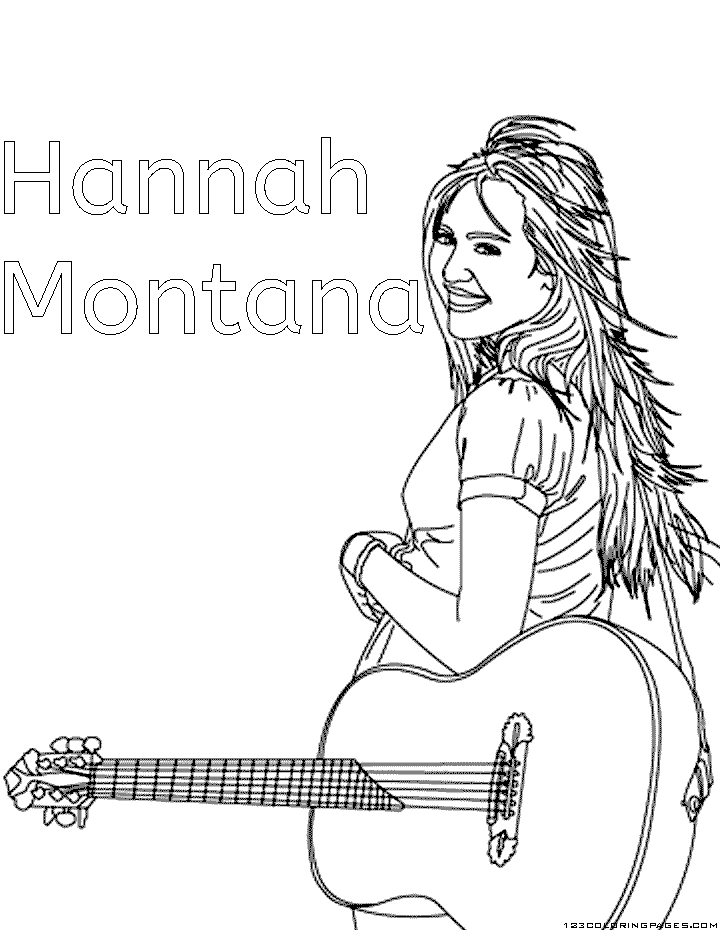 Hannah montana coloring pages