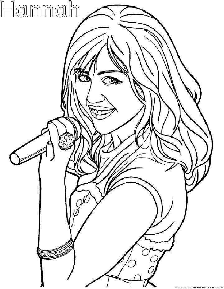 Hannah montana coloring pages