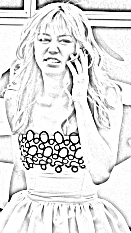 Hannah montana miley cyrus coloring page