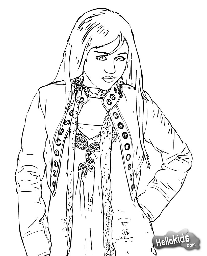Miley cyrus hannah montana coloring pages