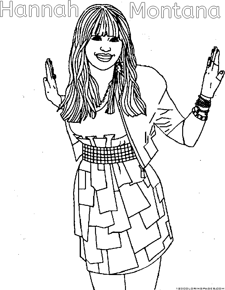 Hannah montana coloring pages
