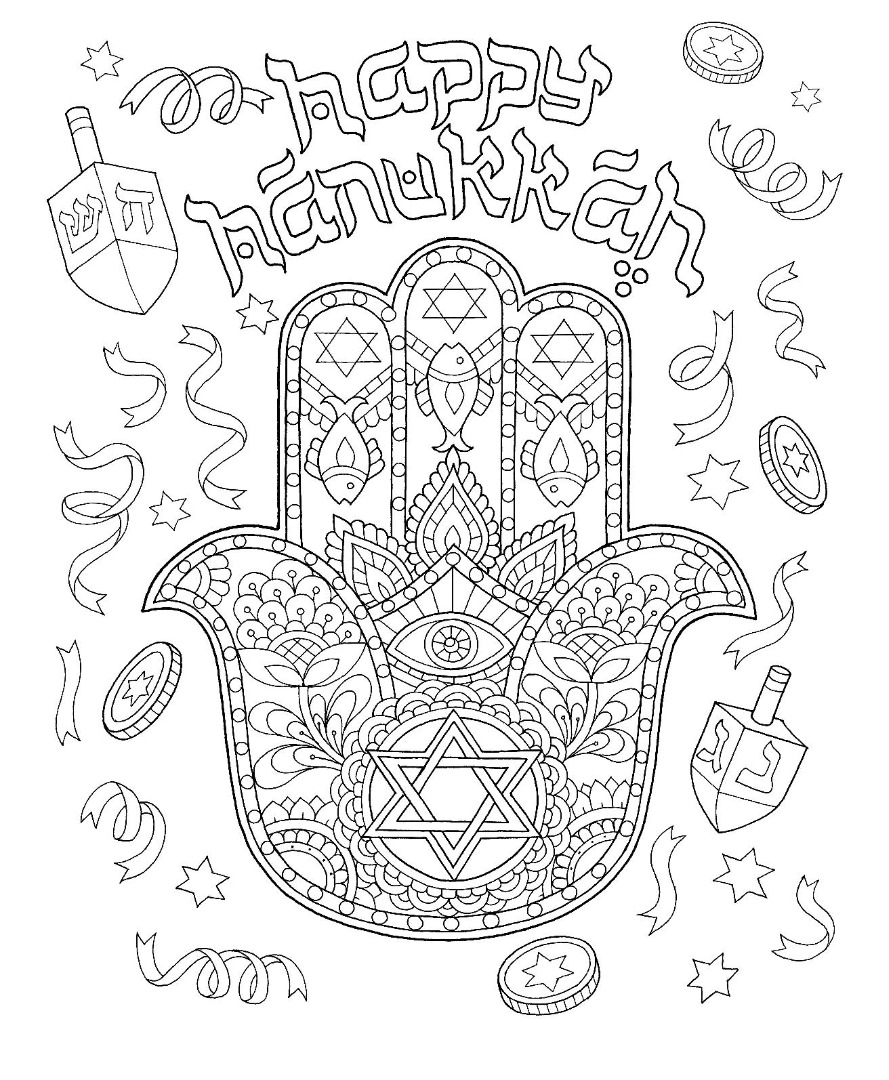 Free hanukkah coloring pages drawings