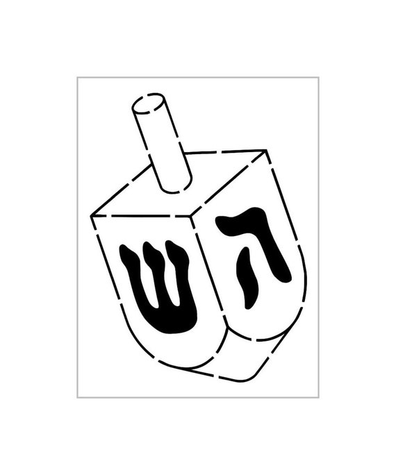 Dreidel stencil hanukkah jewish hebrew dreidle reusable sheet s
