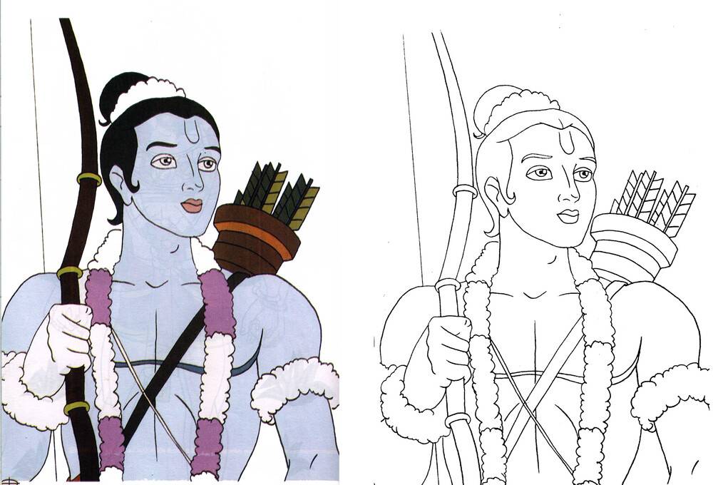 Hanuman coloring book copy coloring