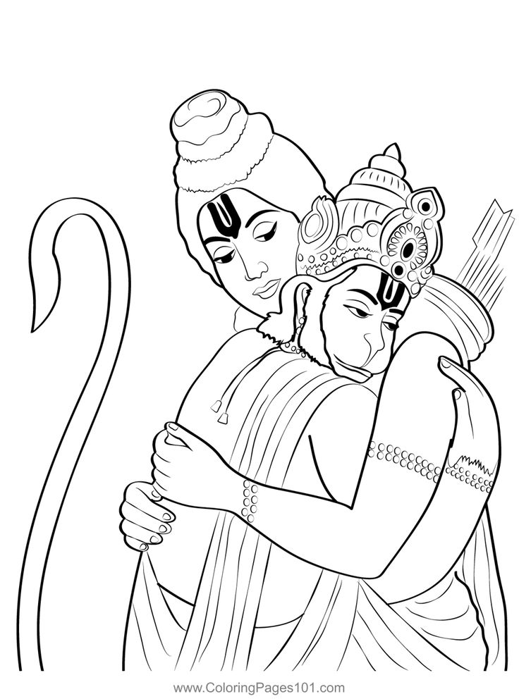 Ram hanuman colorg page book art drawgs art drawgs sketches simple book art