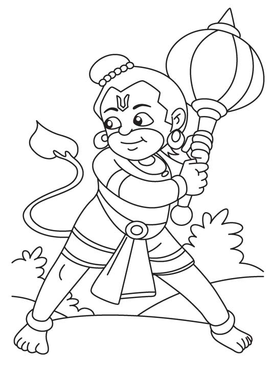 Hanuman drawing coloring page download free hanuman drawing coloring page for kids best coloring pages