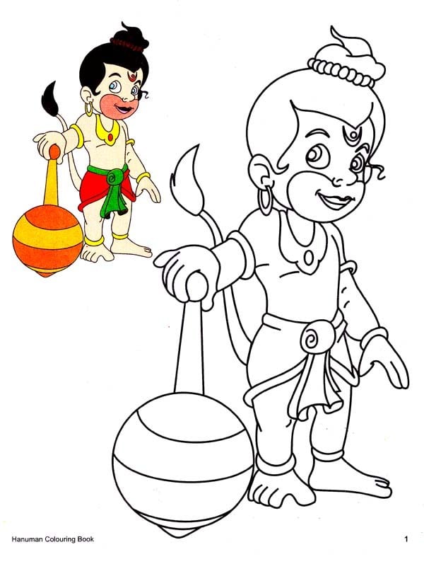 Colouring book of hanuman a pictorial book exotic india art
