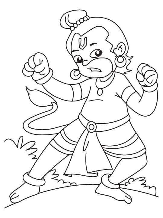 Angry hanuman ji coloring page download free angry hanuman ji coloring page for kids best coloring pages
