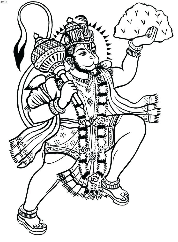 Hindu gods coloring pages coloring book and coloring book also coloring pages coloring printable hindu god coloringâ hanuman tattoo hanuman indian art paintings