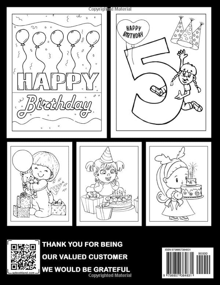 Turning birthday gift for girls coloring book celebrate the th birthday with this wonderful coloring book for five