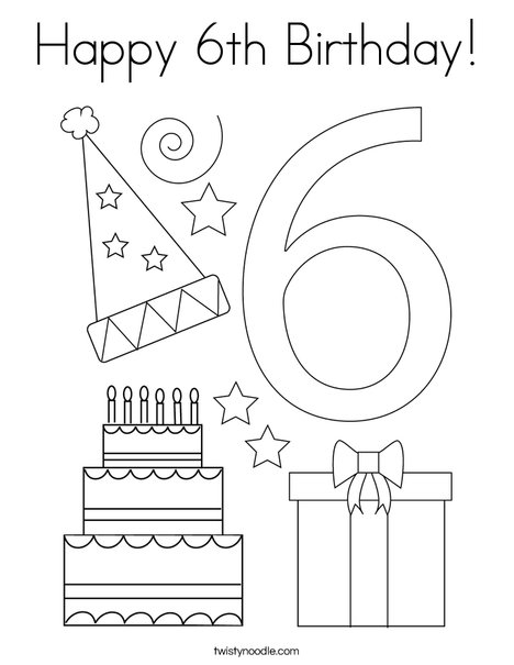 Happy th birthday coloring page