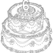 Birthday cake years coloring pages