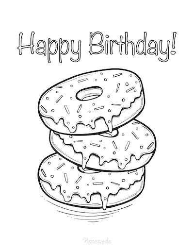 Free happy birthday coloring pages for kids