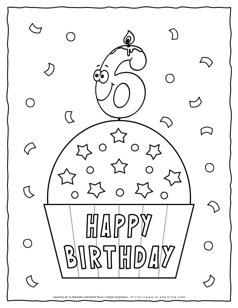 Happy birthday coloring page
