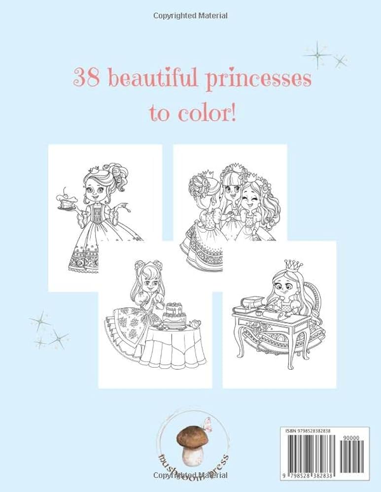 Happy birthday princess coloring book by press mushroom